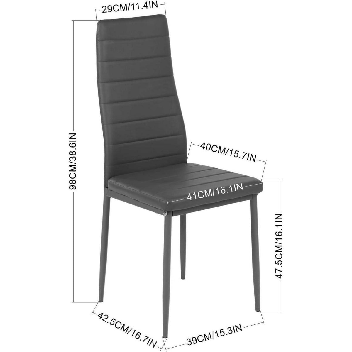 Esszimmerstühle Set 8 Grau –, Robust & Ergonomisch in Lederoptik