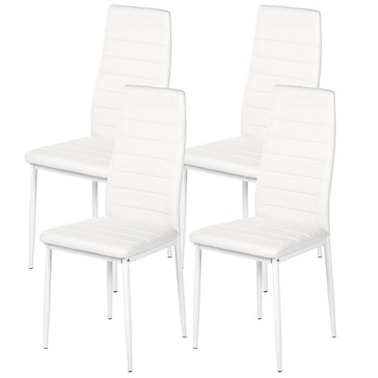 Esszimmerstühle 4er Set, Weißes, SGS-geprüft in Lederoptik