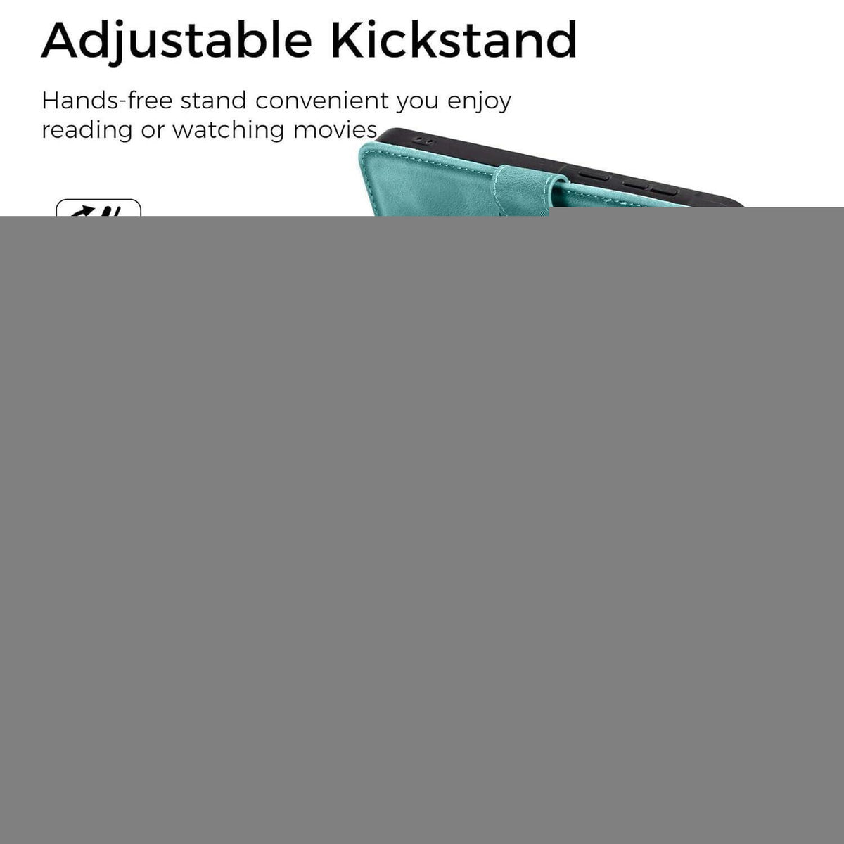 Samsung A12/M12 Klapphülle mit Kartenfach & Ständer Grün in Lederoptik
