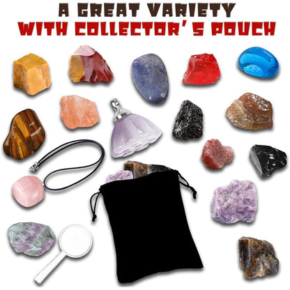 Adventskalender 2024 Mineralien Edelsteine Rock 24 Türchen Mädchen Jungen Rot