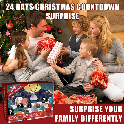 Adventskalender 2024 Mineralien Edelsteine Rock 24 Türchen Mädchen Jungen Rot