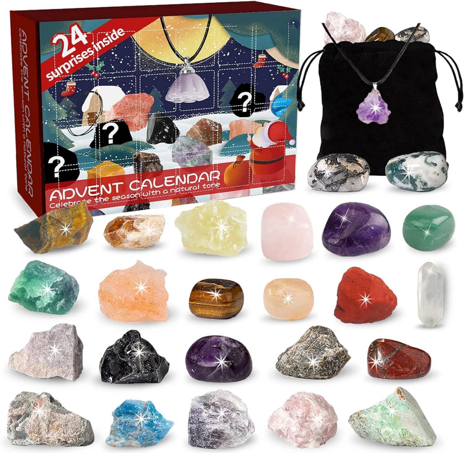 Adventskalender 2024 Mineralien Edelsteine Heiligabend Countdown