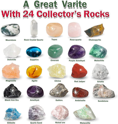 Kristalle Adventskalender 2024 Kinder Geologie Geschenk 24
