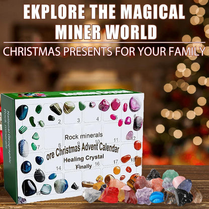 Kristalle Adventskalender 2024 Weihnacht Countdown Mineralien Geschenk