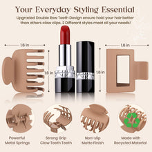 8-teiliges Haarklammer-Set für Damen - rechteckige matte