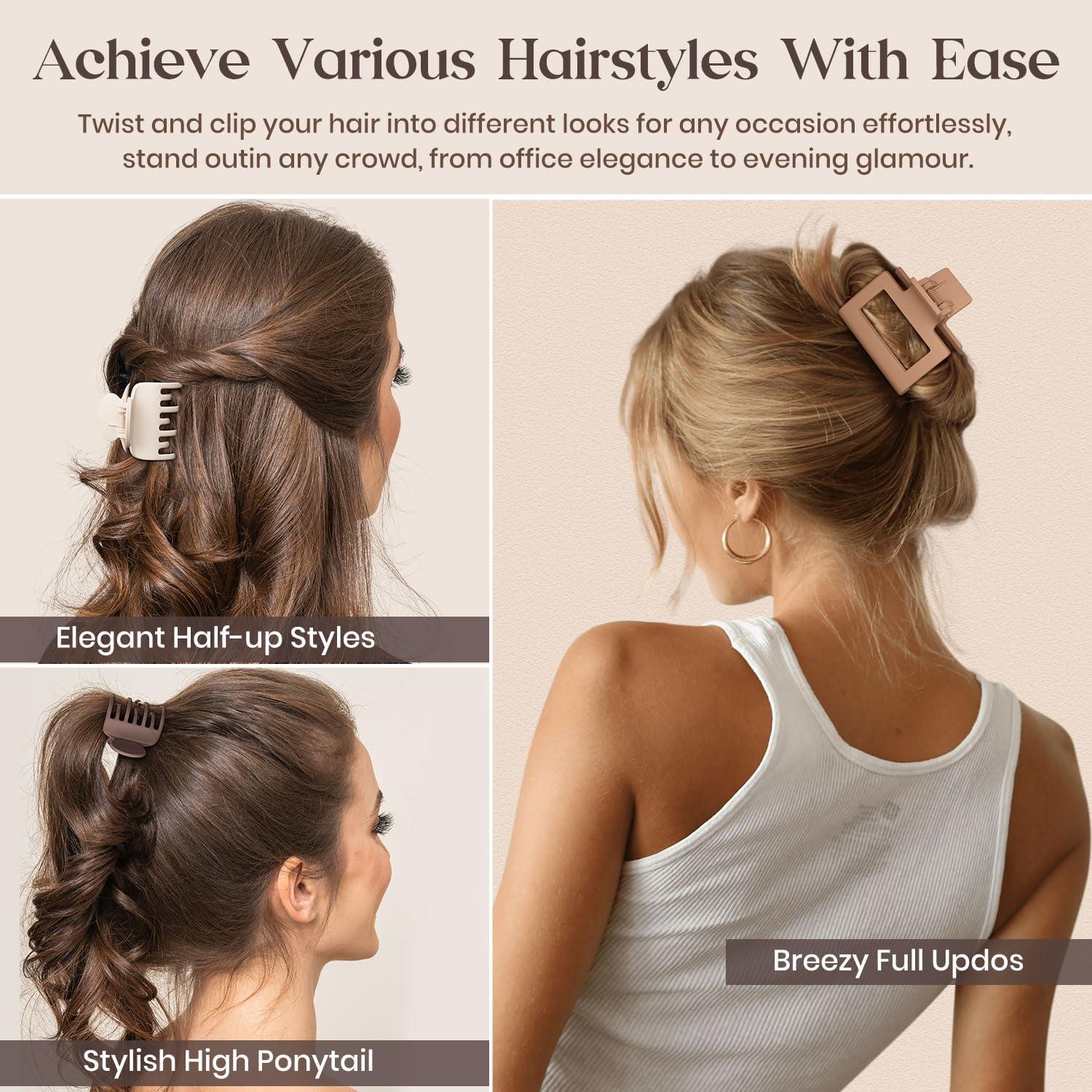 Haarklammer Set mit rechteckigen und zweilagigen Klammern