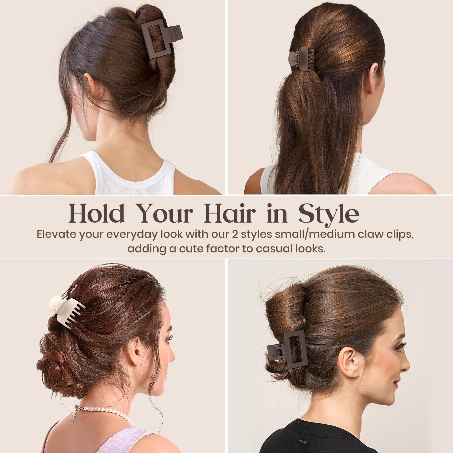 Kleine Haarklammern Set Damen Mädchen Haarspangen 8 Stk. rechteckige matte Clips