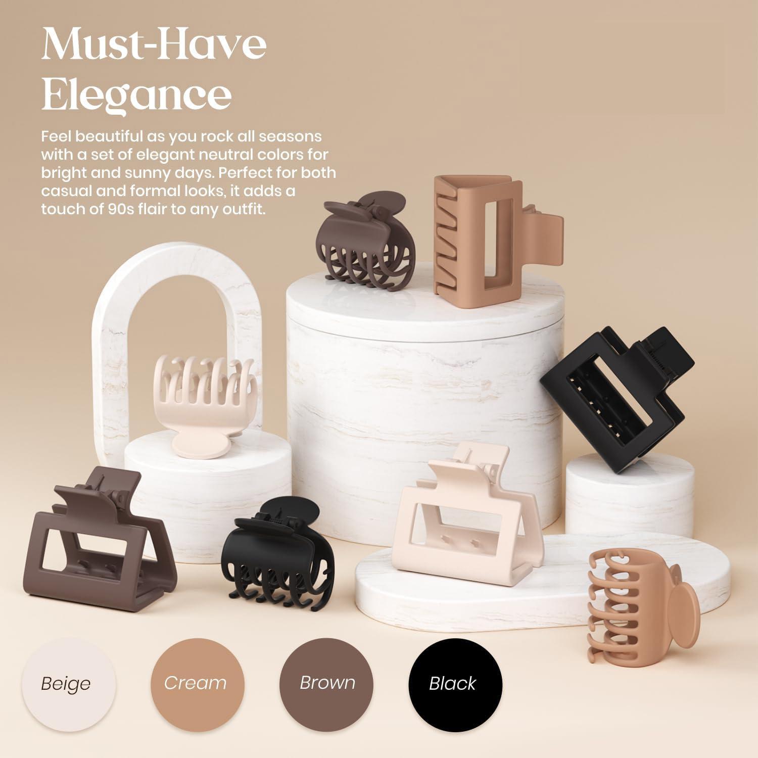 Kleine Haarklammern Set Damen Mädchen Haarspangen 8 Stk. rechteckige matte Clips