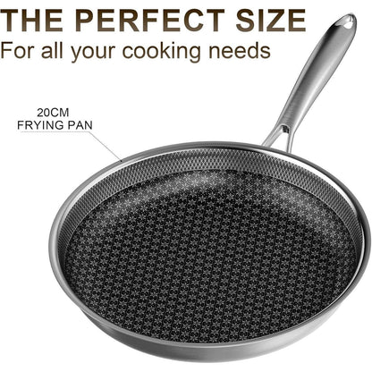 Edelstahl Bratpfanne 26 cm Antihaft Induktion Wok Pfanne