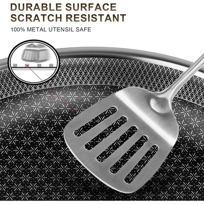 Edelstahl Bratpfanne 26 cm Antihaft Induktion Wok Pfanne