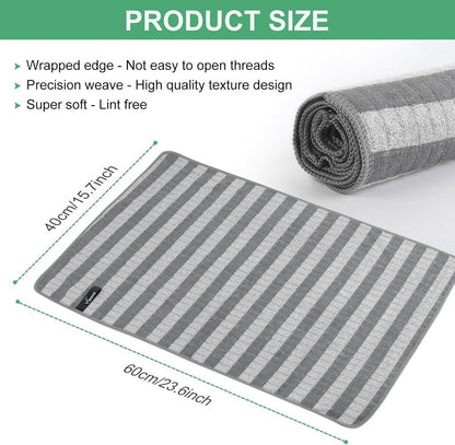 Mikrofaser Bambusfaser Geschirrtücher 40x60 Grau 3er-Set