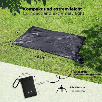 Kleine Picknickdecke ultraleicht, tragbar, für 1 Person (Schwarz)