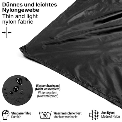 Kleine Picknickdecke ultraleicht, tragbar, für 1 Person (Schwarz)