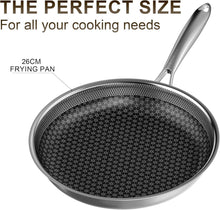 26 cm Edelstahl Bratpfanne Induktion Antihaft Wok Pfanne mit