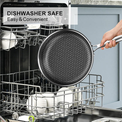 26cm Edelstahl Bratpfanne Induktion Antihaft mit Edelstahlgriff