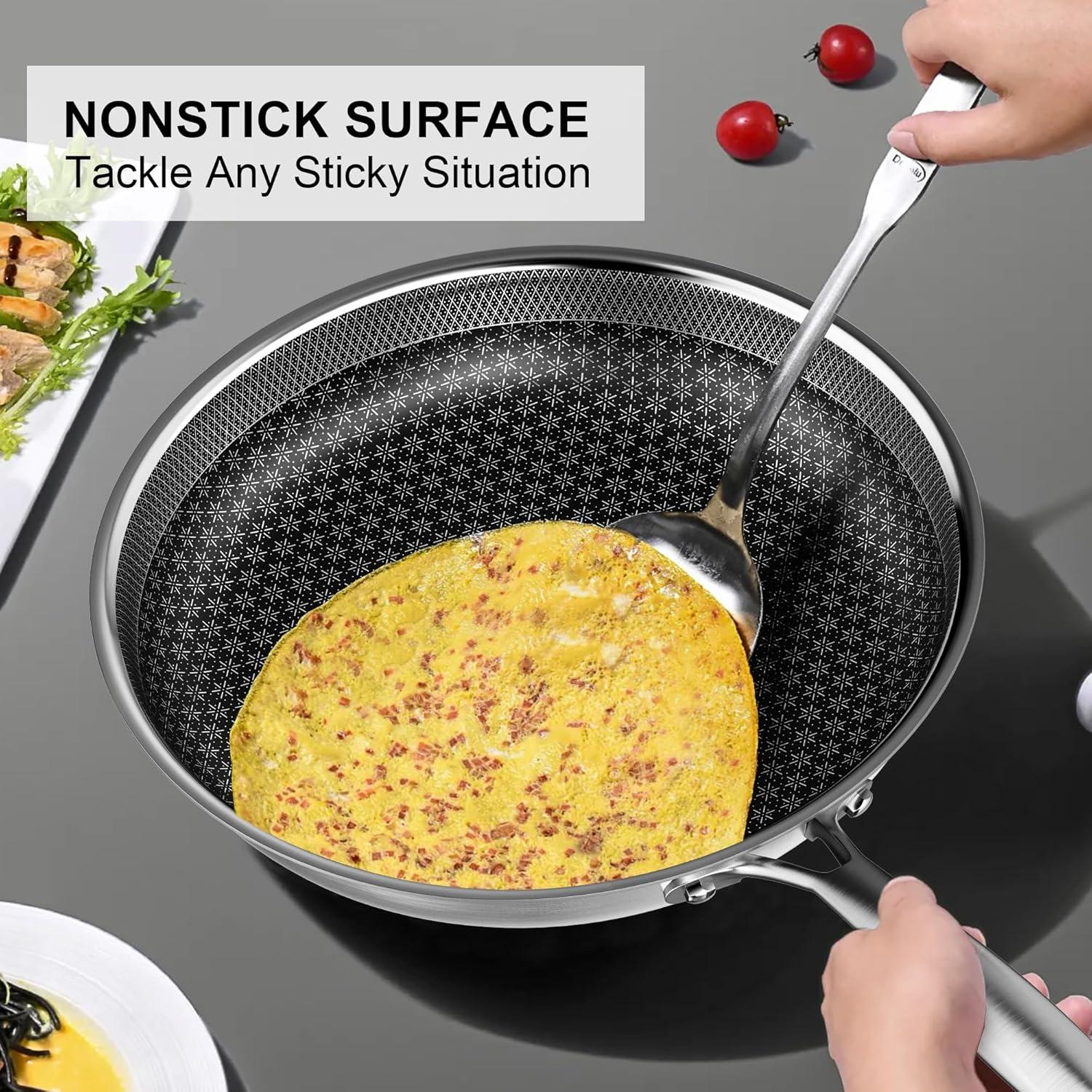 Edelstahl Bratpfanne 30 cm Antihaft Induktion Wok Pfanne