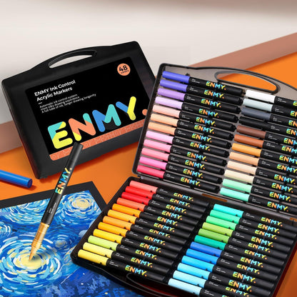 Acrylfarbmarker Set 48 Farben – Flüssig, Vielseitig & Langlebig