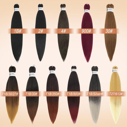 Pre-Stretched Flechthaar 66cm – 8er Pack Schwarz für Braids