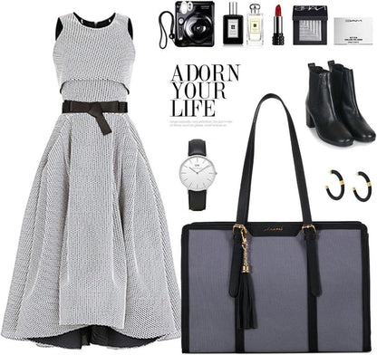 LOVEVOOK Notebook Tasche 15.6 Zoll Damen Canvas Handtasche Schultertasche Business Büro-Reise