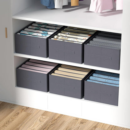 Kleiderschrank-Organizer Aufbewahrungsbox 6 Fächer, faltbar, grau