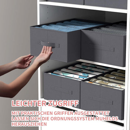 Kleiderschrank-Organizer Aufbewahrungsbox 6 Fächer, faltbar, grau