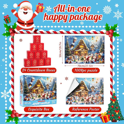 MJARTORIA Puzzle Adventskalender 2024 Erwachsene Kinder 1008