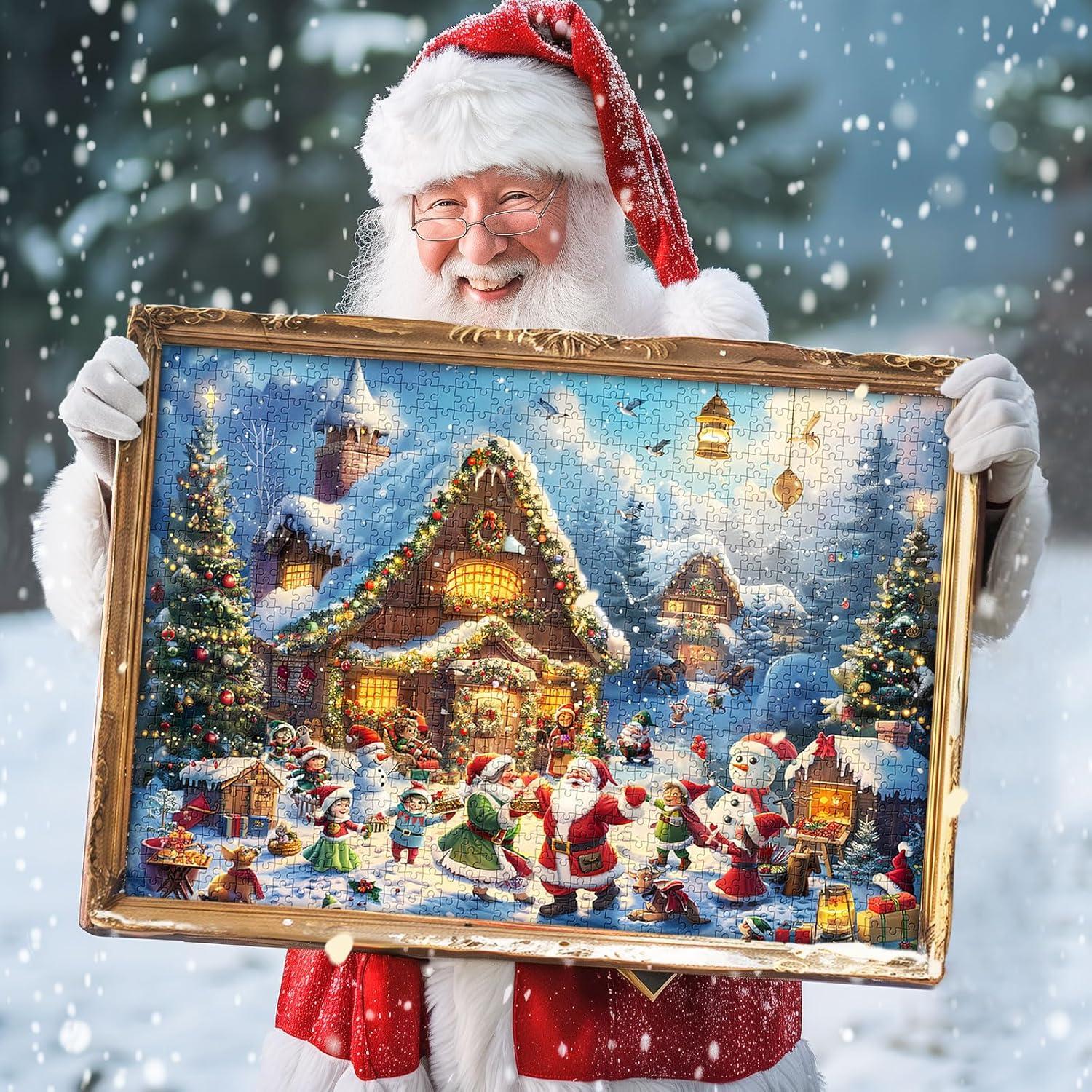 Weihnachts Puzzle Adventskalender 2024 - 1008 Teile - Blau - Geschenk für Frauen