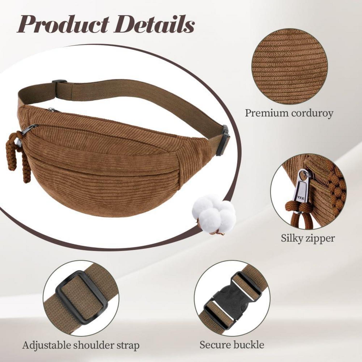 Umhängetasche Cord Bauchtasche Gürteltasche Damen Outdoor