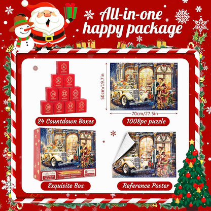 MJARTORIA Adventskalender 2024 Weihnachtspuzzle 1008 Teile