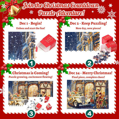 Weihnachts Puzzle Adventskalender 2024 mit 1008 Teilen für Kinder und