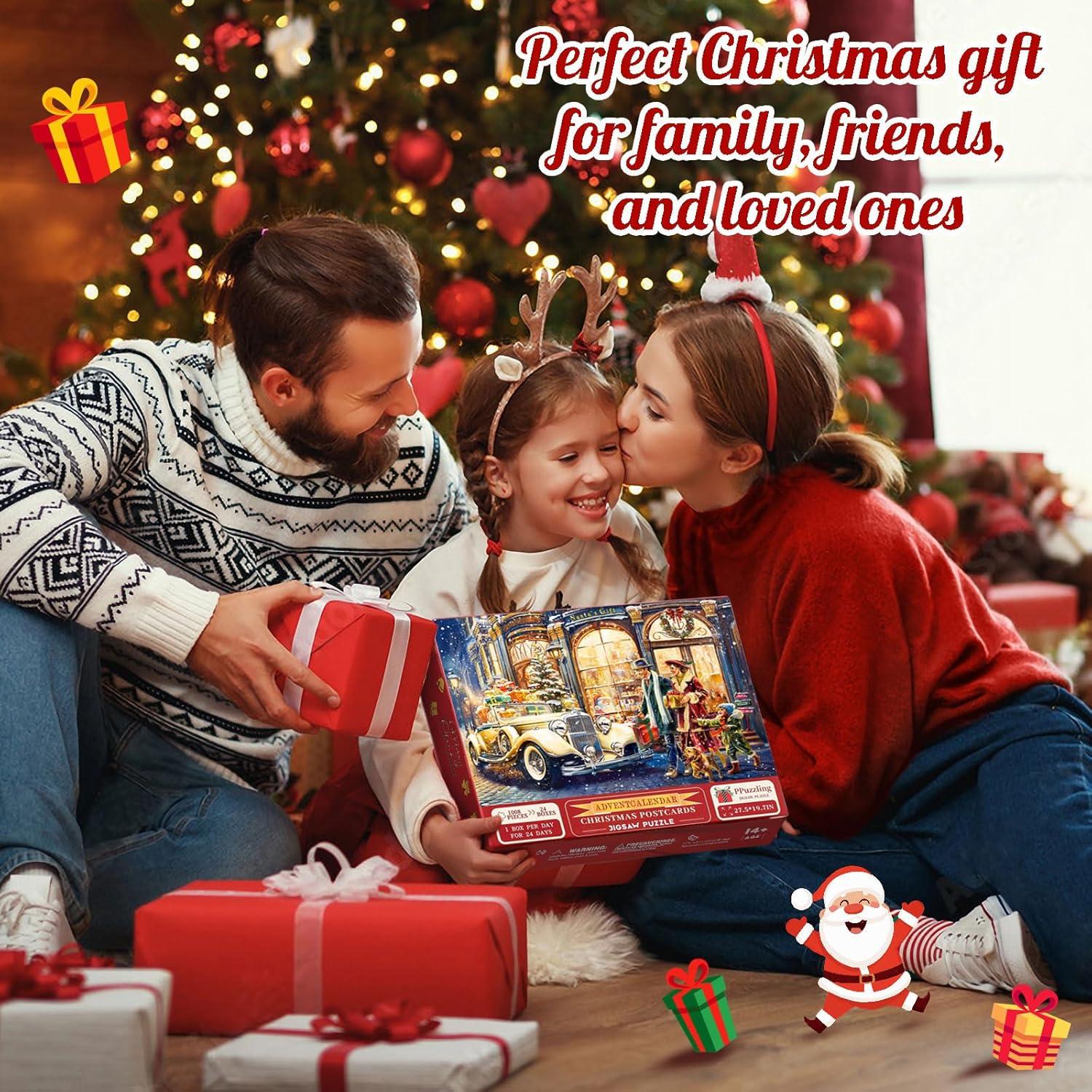 Adventskalender 2024 Weihnachts Puzzle 1008 Teile für Erwachsene