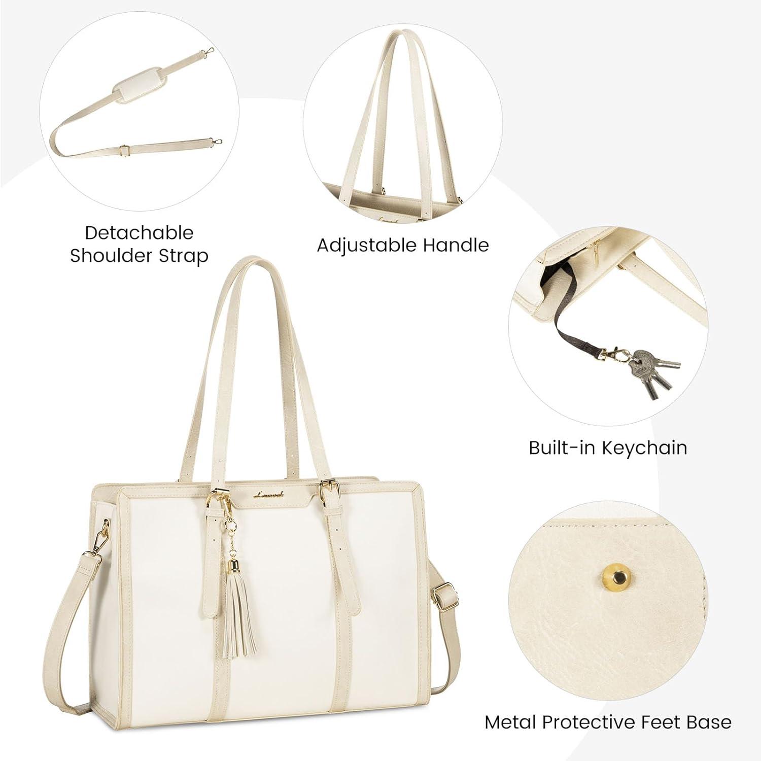Damen Handtasche 15,6 Zoll Canvas Umhängetasche Schultertasche Elegante