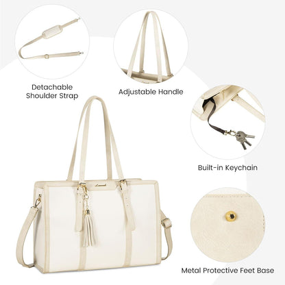 Damen Handtasche 15,6 Zoll Canvas Umhängetasche Schultertasche Elegante