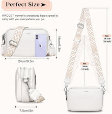 WACCET Umhängetasche Damen Schultertasche PU Leder Crossbody