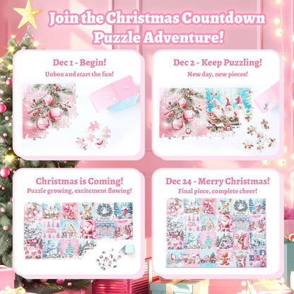 Adventskalender Puzzle Weihnachtselemente 24 Boxen Countdown