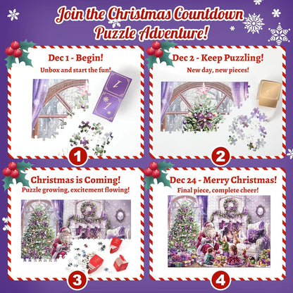 Adventskalender Puzzle Weihnachtselemente 24 Boxen Countdown