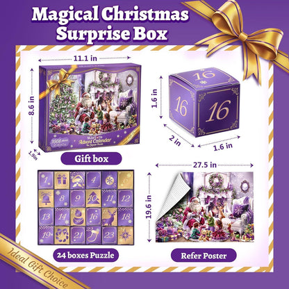 MJARTORIA Adventskalender 2024 Weihnachtspuzzle Set 1008 Teile