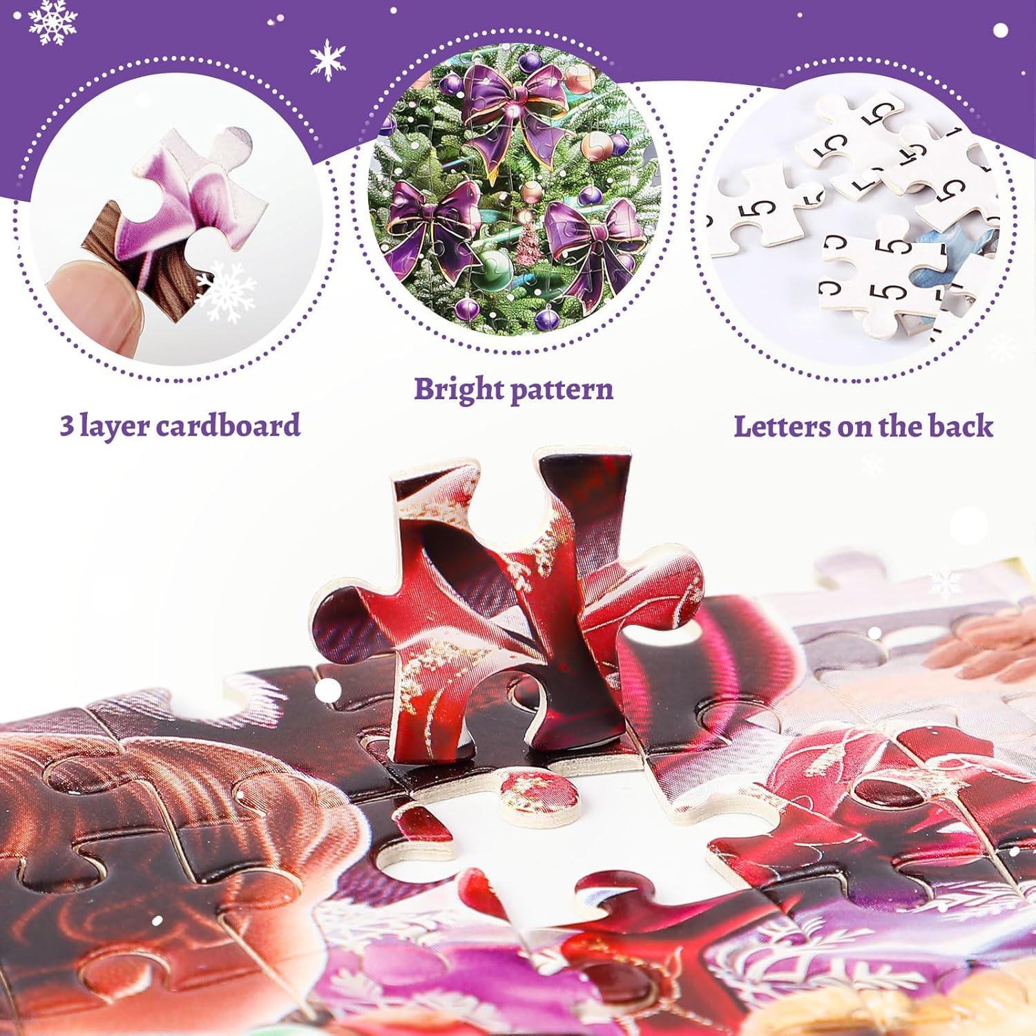 MJARTORIA Adventskalender Puzzle 1008 Teile Weihnachten Countdown