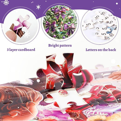 MJARTORIA Adventskalender Puzzle 1008 Teile Weihnachten Countdown