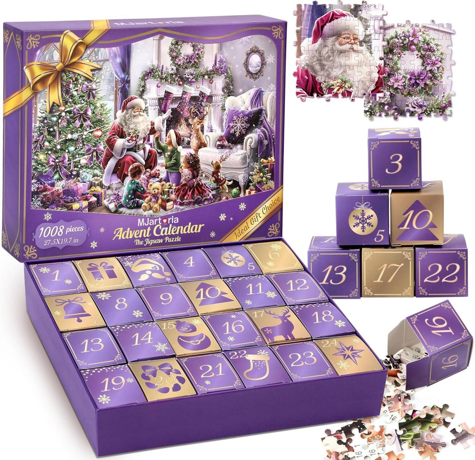 MJARTORIA Adventskalender Puzzle 1008 Teile Weihnachten Countdown