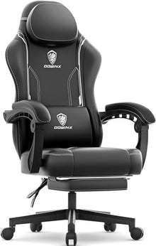 Dowinx Gaming Stuhl mit Lendenwirbelstütze und Fußstütze