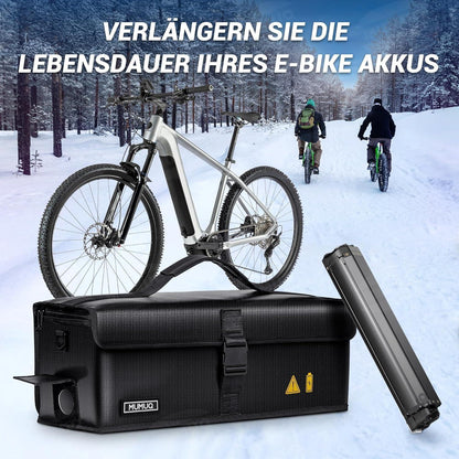 Feuerfeste Ebike Akku Tasche 49x15x15cm mit Ladeanschluss