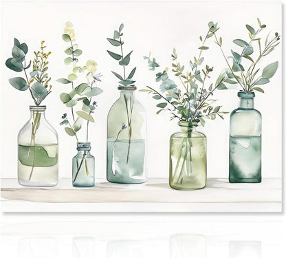 Botanische Wandbilder Flaschen Pflanzen Leinwand 30x40cm Ungerahmt