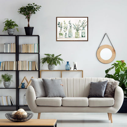 Botanische Wandbilder Badezimmer Flaschen Pflanzen