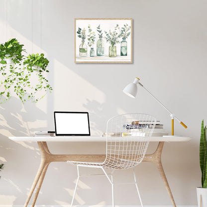 Botanische Wandbilder Flaschen Pflanzen Leinwand 30x40cm Ungerahmt