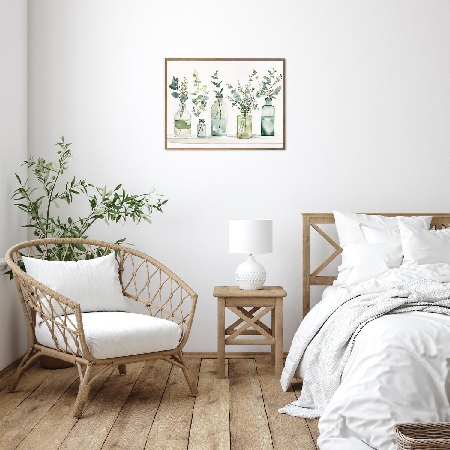 Botanische Wandbilder Pflanzen Flaschen Leinwand Kunst Badezimmer Schlafzimmer 30x40cm