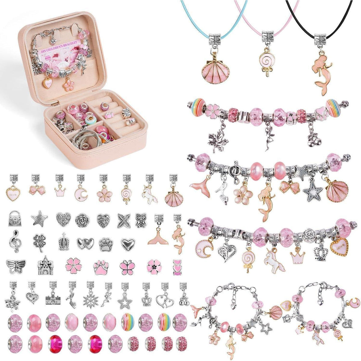 Bastelset Schmuck für Mädchen: Armbänder & Halsketten selber machen