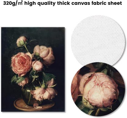 Pfingstrose Blumen Leinwand Poster Dunkel Academia Ästhetische