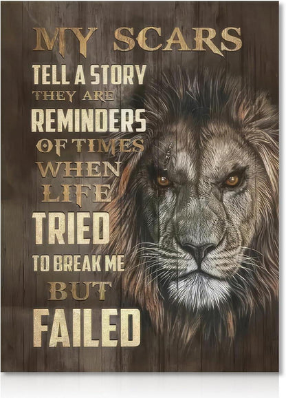 Motivierendes Löwen Wandkunst Leinwand Poster 30x40 cm