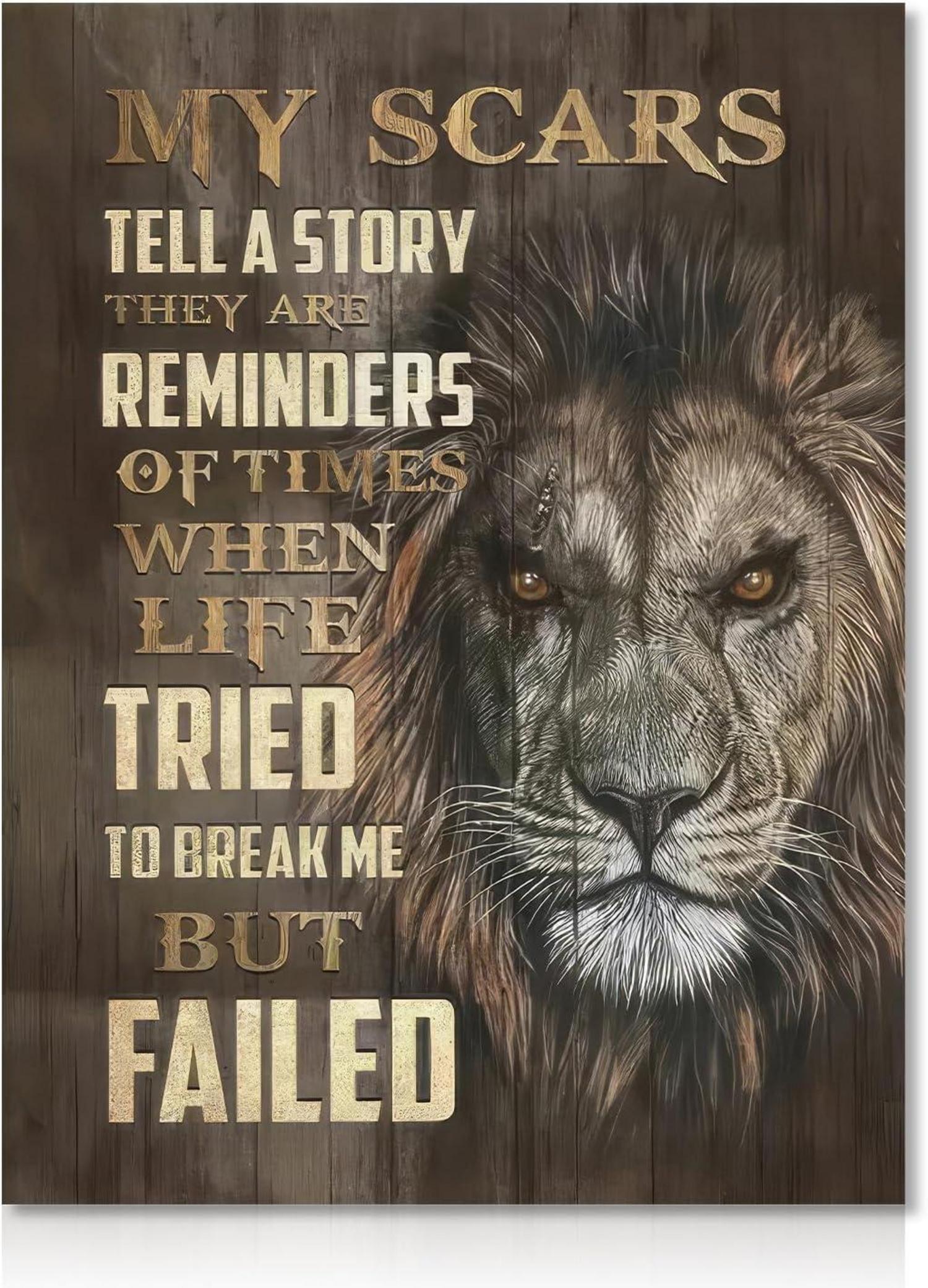 Motivierendes Löwen Wandkunst Leinwand Poster 30x40 cm